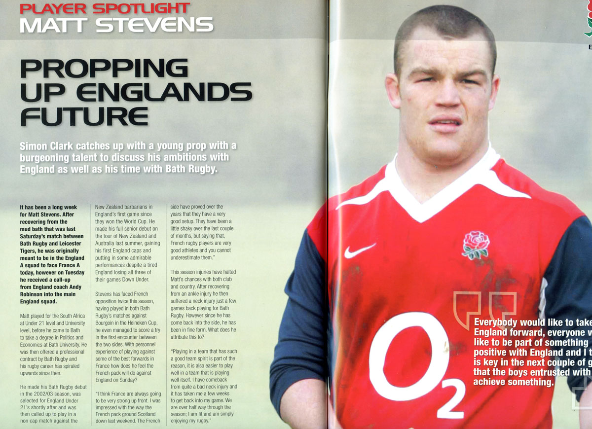 England ‘A’ v France ‘A’ matchday rugby programme